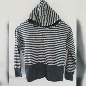 GAP FIT  black grey striped hoodie XS